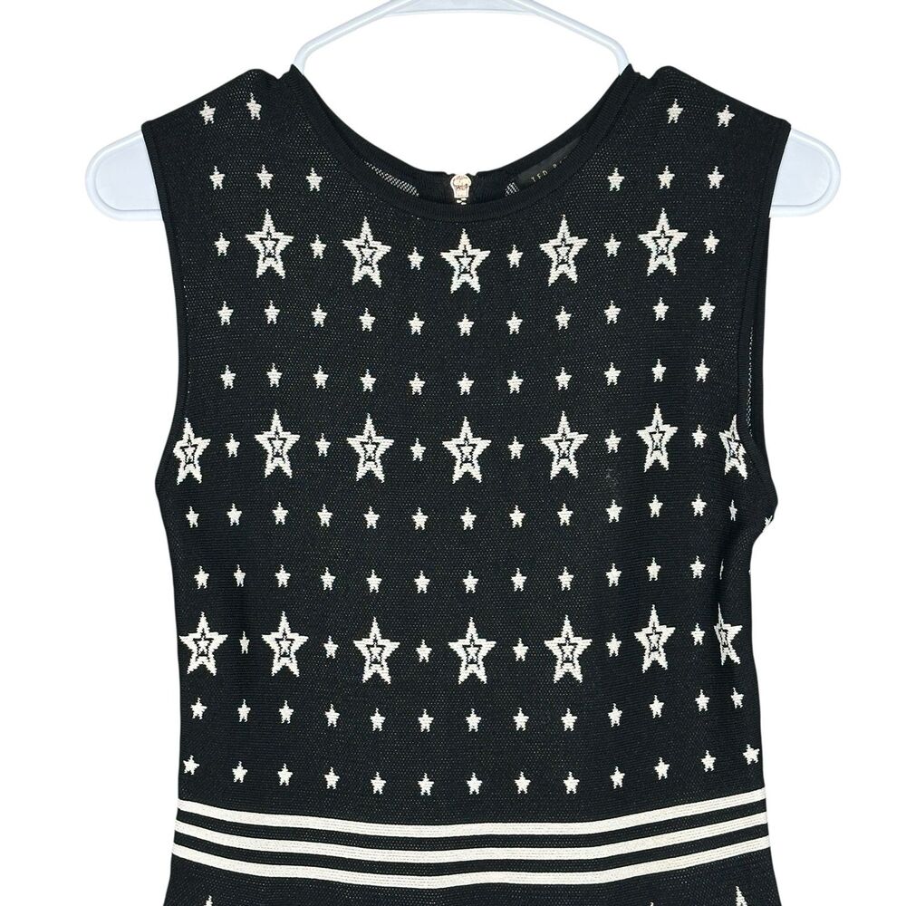 Ted Baker Mariae Star Dress Black Size 3/US8 - Picture 8 of 12